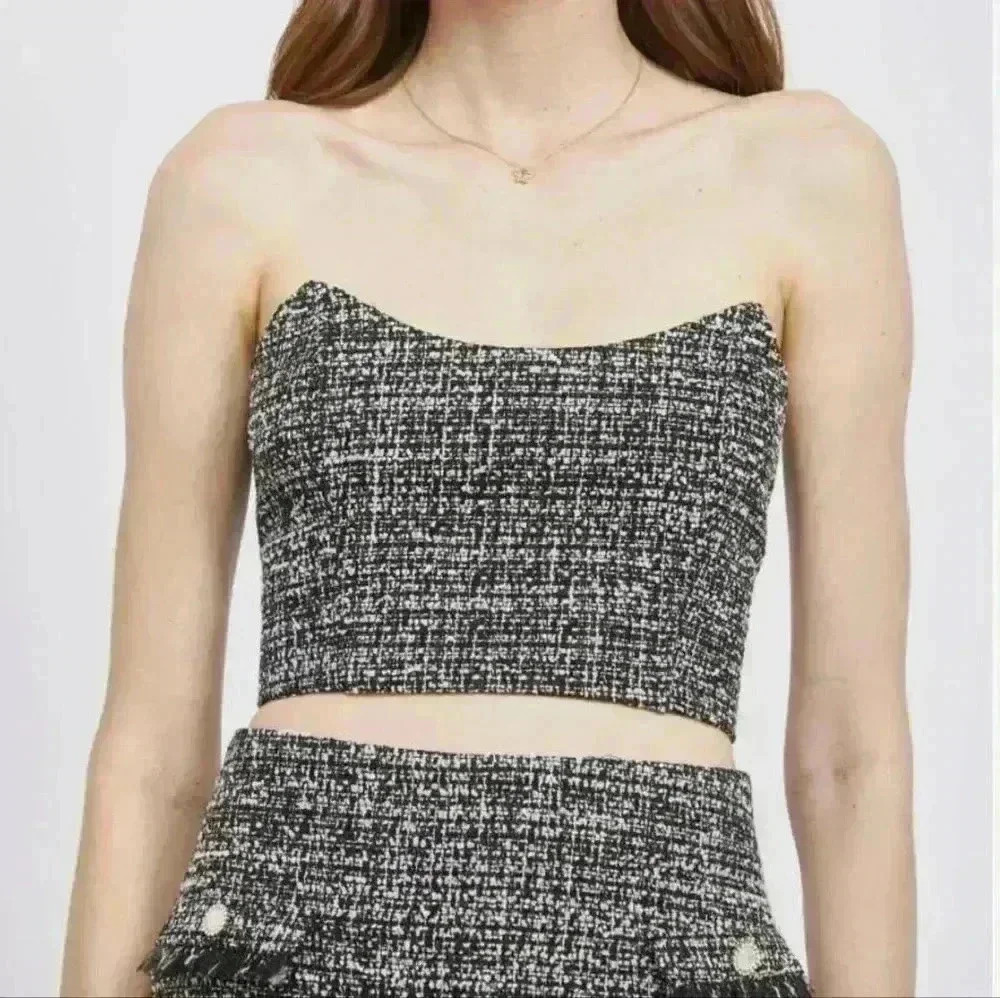 En Saison Women's 1X Tweed Top NWT